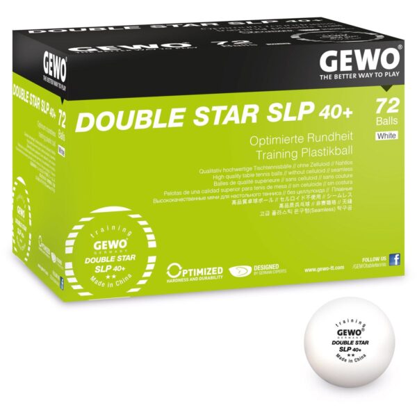 GEWO bordtennisbold Double Star SLP40+ 72er white træningsbold