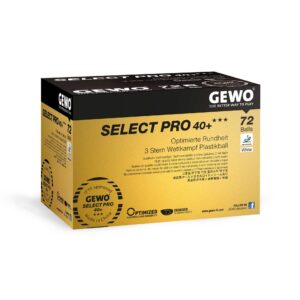 GEWO Bordtennisbolde Select Pro 40+ ***- 72 stk – hvid