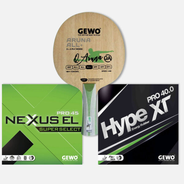 Bordtennisbat DYNAMO med Nexxus EL Superselect 45 og Hype XT Pro 40.0