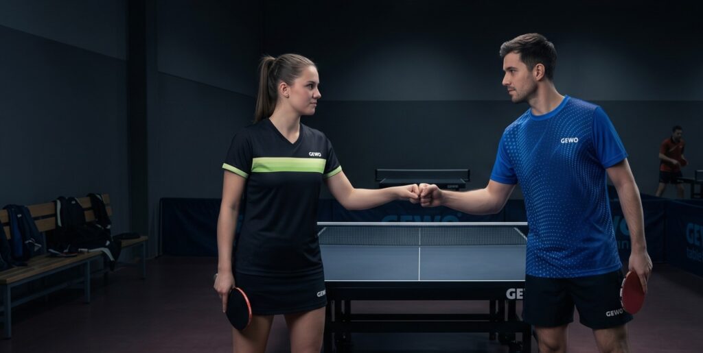 Bordtennistøj fra GEWO's 2026 kollektion. Køb hos Vores Bordtennis
